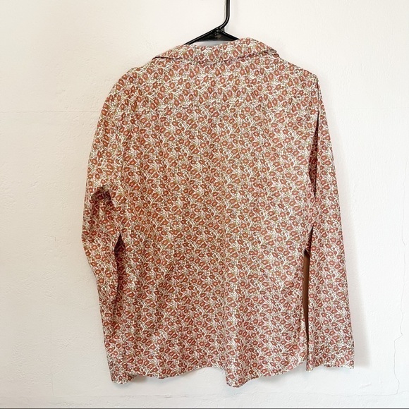 Lands' End No Iron Pinpoint Oxford Floral Button Down - Picture 5 of 5